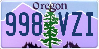 OR license plate 998VZI