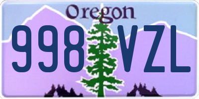 OR license plate 998VZL