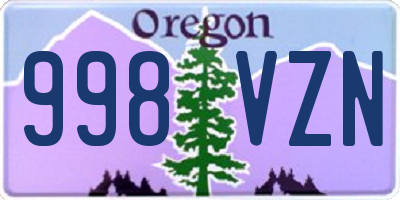 OR license plate 998VZN