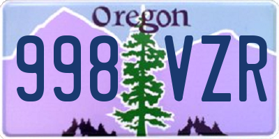 OR license plate 998VZR