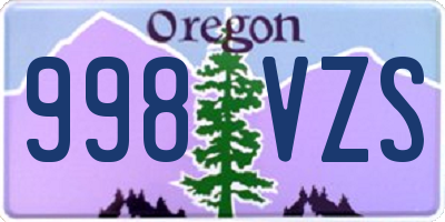 OR license plate 998VZS