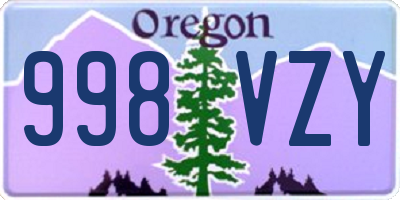 OR license plate 998VZY