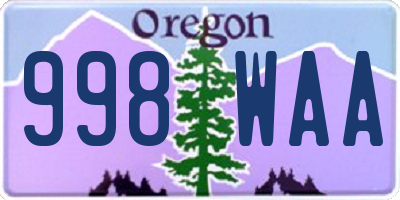 OR license plate 998WAA