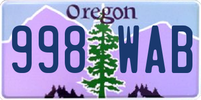 OR license plate 998WAB