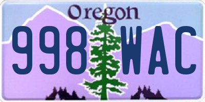 OR license plate 998WAC