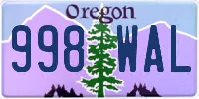 OR license plate 998WAL