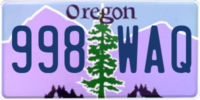 OR license plate 998WAQ