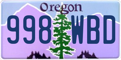 OR license plate 998WBD