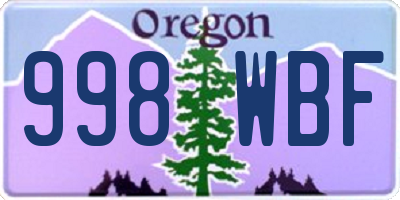 OR license plate 998WBF