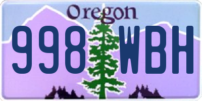 OR license plate 998WBH