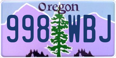 OR license plate 998WBJ