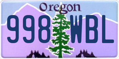 OR license plate 998WBL