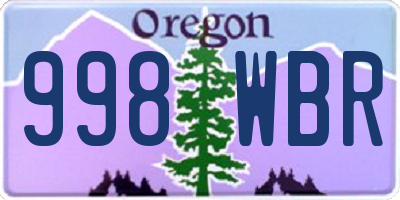 OR license plate 998WBR