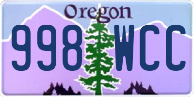 OR license plate 998WCC