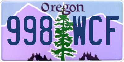 OR license plate 998WCF