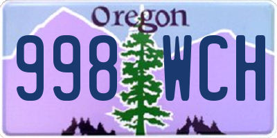 OR license plate 998WCH