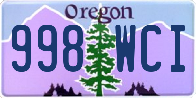 OR license plate 998WCI