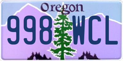 OR license plate 998WCL