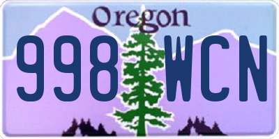 OR license plate 998WCN