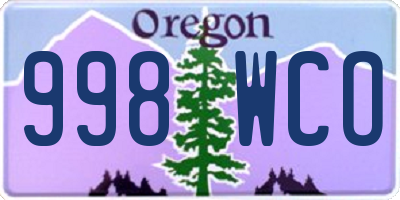 OR license plate 998WCO