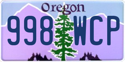 OR license plate 998WCP