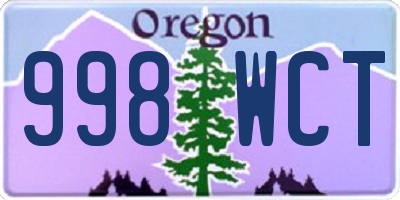 OR license plate 998WCT