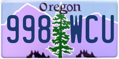 OR license plate 998WCU