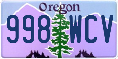 OR license plate 998WCV