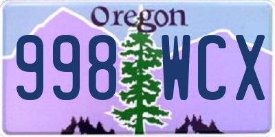 OR license plate 998WCX