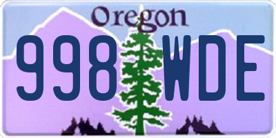OR license plate 998WDE