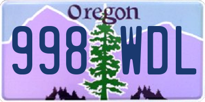 OR license plate 998WDL