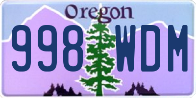 OR license plate 998WDM