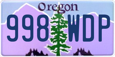 OR license plate 998WDP