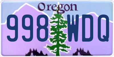 OR license plate 998WDQ