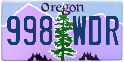 OR license plate 998WDR
