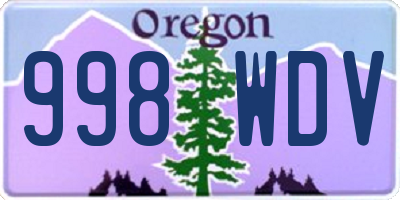 OR license plate 998WDV