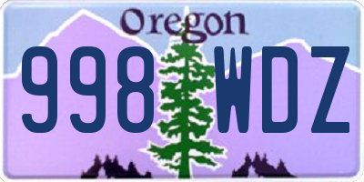 OR license plate 998WDZ