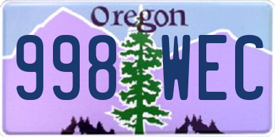 OR license plate 998WEC