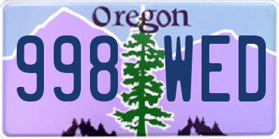 OR license plate 998WED
