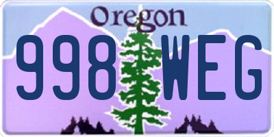 OR license plate 998WEG