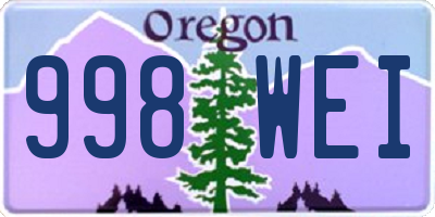 OR license plate 998WEI