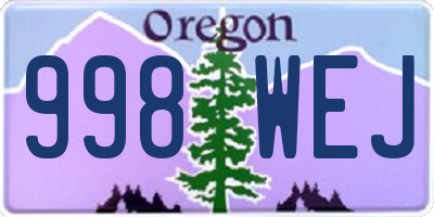 OR license plate 998WEJ