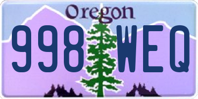 OR license plate 998WEQ