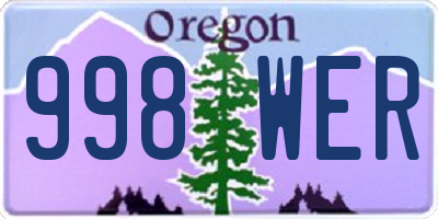 OR license plate 998WER