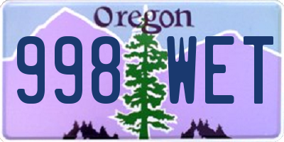 OR license plate 998WET