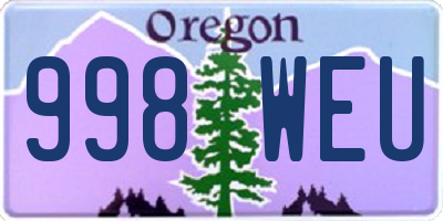 OR license plate 998WEU