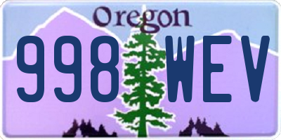 OR license plate 998WEV