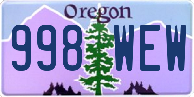 OR license plate 998WEW