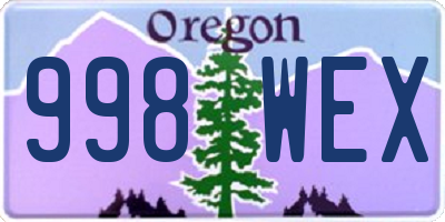 OR license plate 998WEX