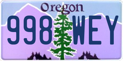 OR license plate 998WEY